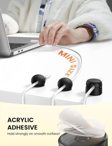 Lamicall 8 Pack Magnetic Cord Organizer, Mini-Soft Silicone Clips - Image 5