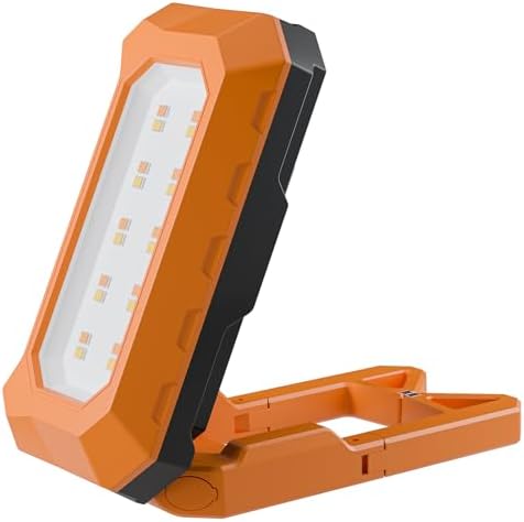 Rechargeable LED Work Light Cordless, 3000K-6500K CCT 500 Lumen, 40Hour Max, Adjustable 180° Stand IP54 Waterproof Compact Portable Job Site Lighting for Auto Repair DIY Outdoor Camping, Gift for Man by TEVOLELightingSolution