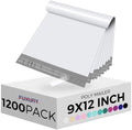 Fuxury 9x12" 1200pcs Shipping Bags Poly Mailers for Clothing,Waterproof Shipping Bags for Clothing, Strong Adhesive Shipping Envelopes for Small Business, White by Fuxury