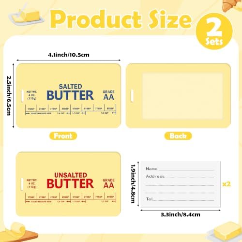Eartim Funny Butter Silicone Luggage Label Baggage Suitcase Tags Set - Image 2