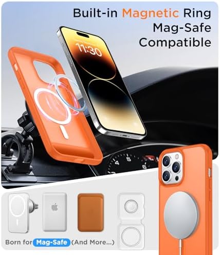 Temdan Magnetic Compatible with iPhone 14 Pro Max Case, [Built-in Invisible Kickstand][Compatible with MagSafe] [Military Grade Shockproof] Slim Translucent Matte Phone Case for iPhone 14 Pro Max 6.7" - Image 5