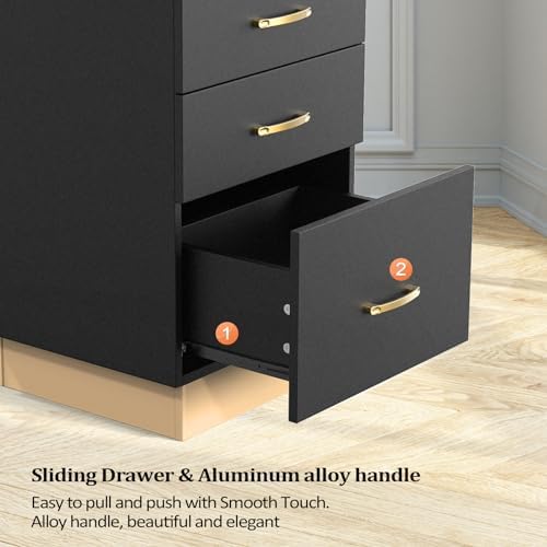 OmySalon Salon Storage Station, Barber Stations Beauty Salon Spa Equipment with 3 Drawers, a Storage Basin, 3 Hair Dryer Holders for Hair Styling, Black Gold - Image 6
