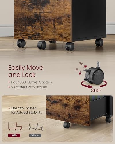VASAGLE 2-Drawer File Cabinet, Small Rolling Filing Cabinet - Image 6