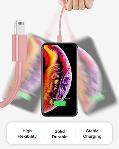 4 Pack [Apple MFi Certified] Apple Charging Cables 3ft, iPhone Chargers Lightning Cable 3 Foot, Fast iPhone Charging Cord for iPhone 14/14Pro/13/13Pro/12/11/11Pro/11Max/ X/XS/XR/XS Max/8, ipad(Pink) - Image 4