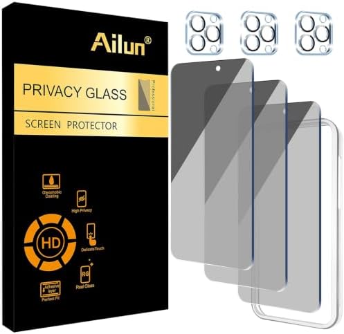 Ailun Privacy Screen Protector+Camera Lens Protector for iPhone 15 Pro Max by Ailun