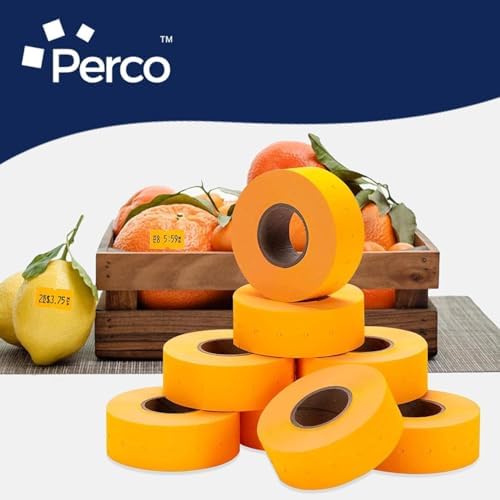 Perco 1 Line Fluorescent Orange Labels - 80,000 Blank Price and Date Gun Labels for Perco Lite, X, Plus and Pro 1 Line Price and Date Guns - 80 Rolls, 10 Sleeves - Made in USA - Image 6