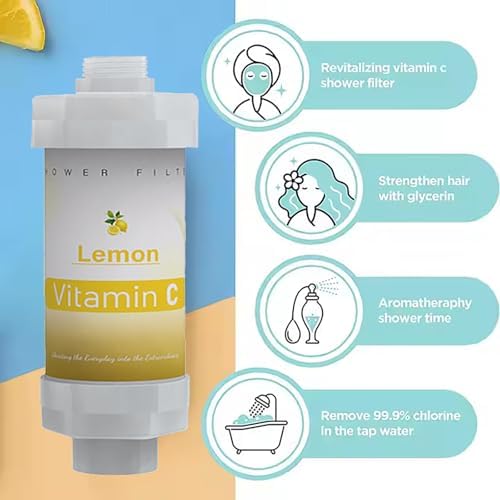 5PCS Vitamin C Shower Filter for Hard Water Filter Shower Replacement Cartridge Remove Chlorine Fluoride Heavy Metals Skin Condition Protects Hair Lemon Lavender Jasmine White Tea Ocean Gift Set - Image 2