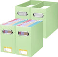 BALEINE 4PK File Organizer Box, Cardboard File Folder Organizer with Handle by BALEINE
