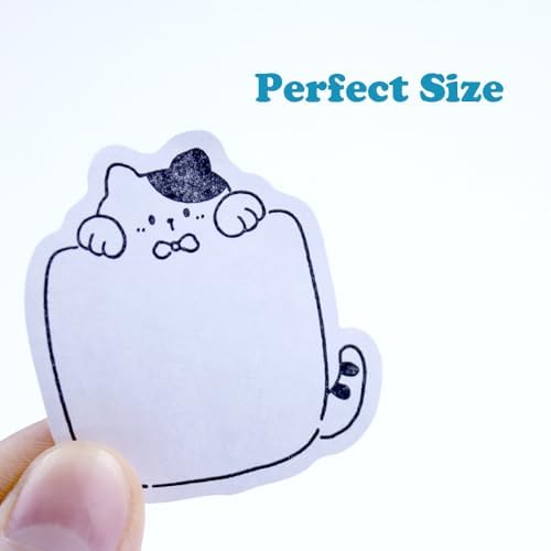 Cute Label Stickers for Jars 2 Different Cat Designs Full Adhesive Sticky Notes 2 Rolls Self-Stick Blank Name Stickers - Image 4