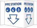 Ppe Station Visi Sign, 6 X 9, Rigid Vinyl 3MM by NMC