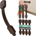 Infinno 8 Pack Cabinet Locks Baby Proofing Heavy Duty - Child Safety Cabinet Locks for Drawers, Cupboards & Fridge – No Drill 3M Adhesive Locks for Pets - Toddler Safety Latches-Brown by InfinnoHome