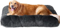 EHEYCIGA Fluffy Dog Crate Bed, Plush Extra Large Dog Pillow, Dark Grey by EHEYCIGA