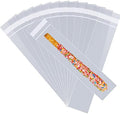 100 pcs 6" x 12" Long Clear Resealable Cellophane Bags Self Sealing Treat Bags Cookie Bags with Adhesive Flap Gift Wrap Poly Bags Plastic Packaging 1.4 mil by Voikinfo