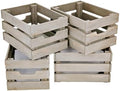 Gray Wooden Crates, Set of 4 Rustic Storage Boxes for Home Organization, Tool Box, Wine Carrier, and Camping Supplies, 12.2 Inches. by WUERMU