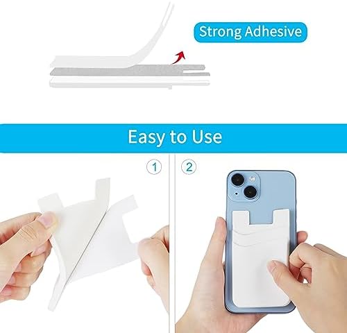 SS Phone Wallet, Card Holder for Phone Case Stick on Silicone Double Phone Pocket Suitable for iPhone Samsung Galaxy Any Smartphone 3 Pack - Image 4