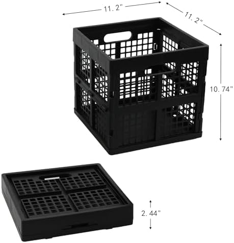 Square Milk Crate, 18 L Plastic Stackable Utility Crate, 3 Pack - Image 2