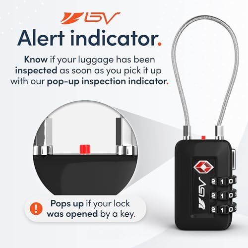 TSA Accepted Luggage Travel Lock, Set-Your-Own Combination Lock for School Gym Locker, Luggage Suitcase Baggage Locks, Filing Cabinets, Toolbox, Case (Black, 2 Pack) - Image 3