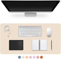 Leather Desk Pad Protector,Non-Slip Desk Pad(Eggshell, 35.4" x 17") by CADONO