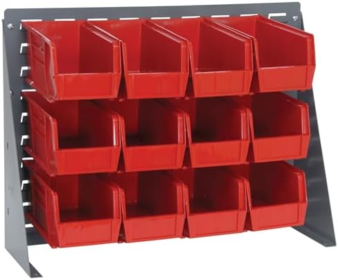 Quantum Storage Systems QBR-2721-230-12RD Ultra Bin Complete Bench Rack Package with 12 Ultra Bins, 27" x 8" x 21" , Red by QuantumStorageSystems