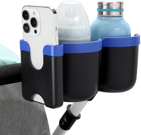 Accmor Stroller Cup Holder with Phone Holder, Bike Cup Holder, Walker Scooter Wheelchair Cup Holder Attachment, Universal Cup Holder for Uppababy Graco Strollers - Image 4