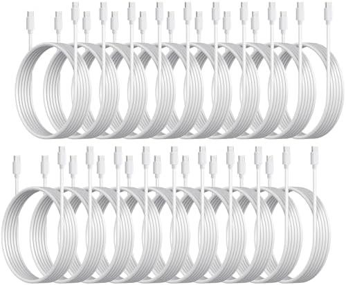 20-Pack USB C to C 48W Charger Cable - Bulk USB-C to Type C Multipack White by weishan
