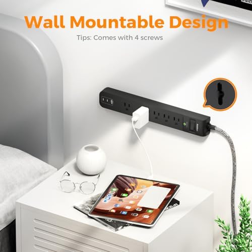10Ft Long Surge Protector Power Strip -Extension Cord with Multiple Outlets - Image 4
