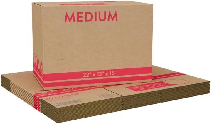 Medium Moving Boxes 10 Pack, 22x13x15.5" Corrugated Cardboard Boxes by Unknown