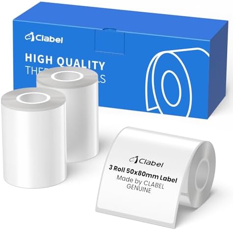 CLABEL Thermal Labels 50 x 80 mm (1.97 x 3.15 in), 3 Rolls Low Temperature Labels for Cold Chain, Frozen Food and Fridge Organization in Home and Business, Waterproof Oil Proof Tear Resistant by CLABEL