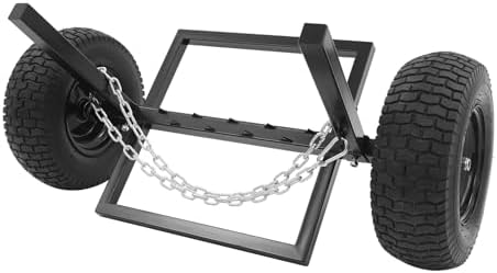 ATV Log Skidding Arch, 24" Dia Steel Log Dolly, 1500lbs Capacity Log Dolly Skidding Holder with Chain and 16" Pneumatic Tires for Farm, Commercial Wood Transport (Black, 1600lbs Capacity) - Image 3