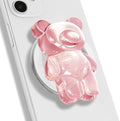 On The Grip Magnetic 3D Gummy Bear Style Expandable Collapsible Mobile Phone Grip Stand Holder for Smartphone Tablet Cell Phone Accessory (Clear Pink) by OnTheGripofficial