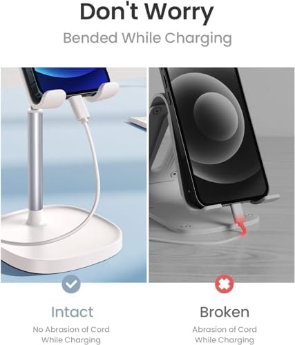 LISEN Cell Phone Stand Adjustable Phone Holer for Desk, Computer Office Desk Accessories for iPhone 16 Holder Women Kitchen Essentials Fits All Mobile Phones Switch Kindle iPads Tablet 4-10in - Image 4