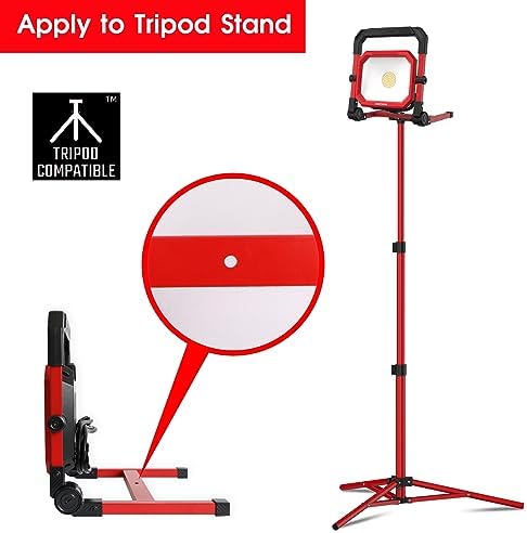 CRAFTSMAN 4500LM 46W LED Work Light, Wet Rated, 450W Equivalent, 5ft 1.52m Cord with Plug, 4000K, Fold-Flat Design, 360° Rotating Head, Portable Working Lights for Workshop Garage, Construction Site - Image 4