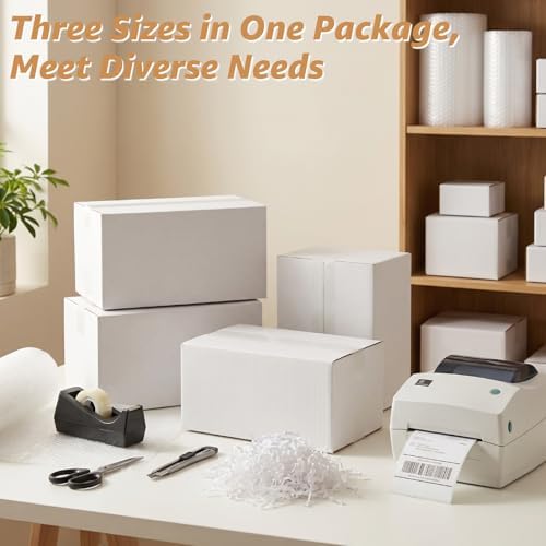 EXYGLO 30 Pack 10x7x5, 11x6x6 Assorted Sizes Shipping Boxes for Small Business, Each Size 15 Pack, White Corrugated Cardboard Small Box for Packaging, Moving, Mailing, and Storing - Image 6