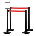 Qbuster Black Stanchions with Retractable Belts, Crowd Control Safety Barrier by Qbuster