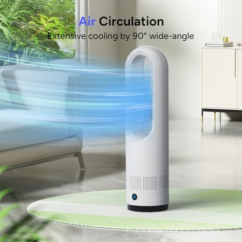 Bladeless Fan,22Inch Cooling Tower Fan 80° Oscillating with Remote, 9H Timer, 8 Speeds, Portable Quiet Cooling Fan for Indoor, Bedroom, Home Office Room - Image 2