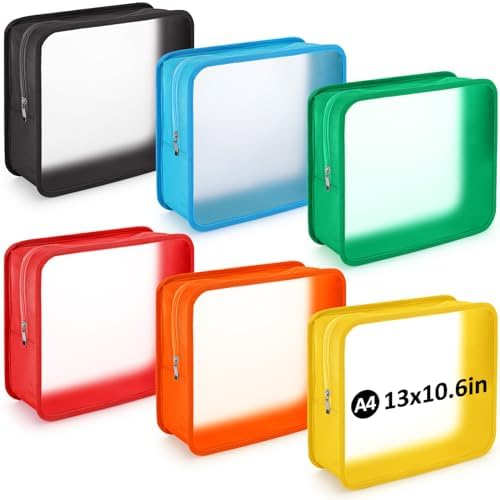 Shinylin 6 Pcs File Folder with Zipper 13x10.6 Waterproof, Classic Color by Shinylin