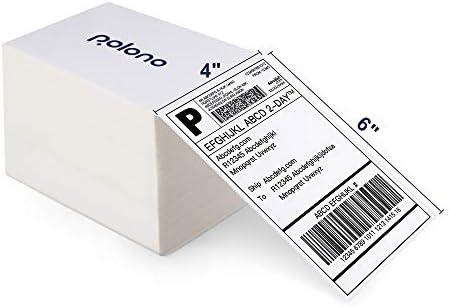 POLONO 4x6 Thermal Labels Fanfold, 500 Shipping Labels for Label Printer by POLONO