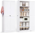 AQY Metal Pantry Cabinet, 72" White Kitchen Storage Cabinet with Doors by AQY