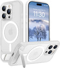 Temdan Magnetic Compatible with iPhone 15 Pro Max Case, [Built-in Invisible Kickstand][Compatible with MagSafe][Military Grade Shockproof] Slim Translucent Matte Phone Case for iPhone 15 Pro Max 6.7" by Temdan