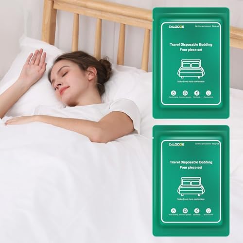 2 Pack Disposable Bed Sheet King Size for Travel Disposable Sheet for Hotel by CXLoode