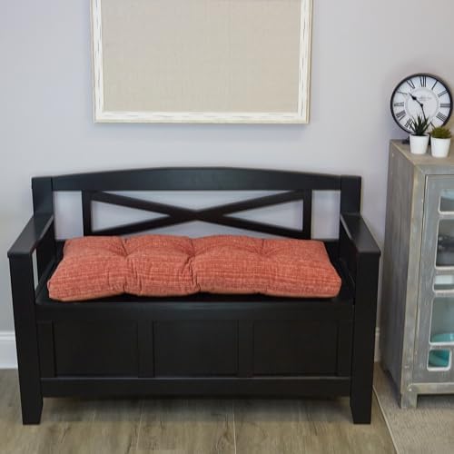 Klear Vu The Gripper Non-Slip Tufted Bench Cushion for Indoor Furniture, Assembled in USA, Entryway Storage, Bay Window, Corner Nook or Piano Seat, 35 Inches, Chenille Clay - Image 2