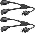 [ETL Listed] Cable Matters 2-Pack 16 AWG 2 Outlet Power Splitter, 1.2ft by CableMatters