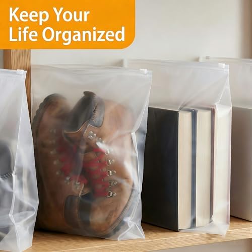 14 x 20 Inch Clothes Packaging Bags for Shipping, 50 Pcs Plastic Frosted Zipper Slider Bags without Vent Hole for Clothing, T-shirt, Travel Storage, Small Business, 3 Mil - Image 5
