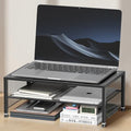 OPNICE 2-Tier Computer Monitor Stand Riser, Laptop Stand for Desk, Desk Organizer for Office, Home and School Supplies, Black by OPNICE