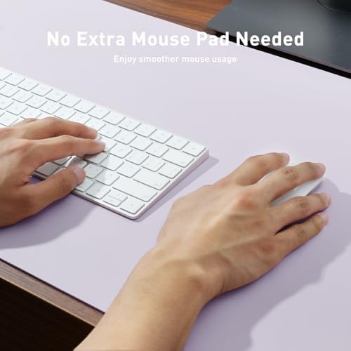 Aothia Large PU Leather Desk Pad Protector - Non-Slip Mouse Pad & Writing Mat for Office/Home, Waterproof, Easy to Clean (31.5"x15.7", Soft Lavender) - Image 3