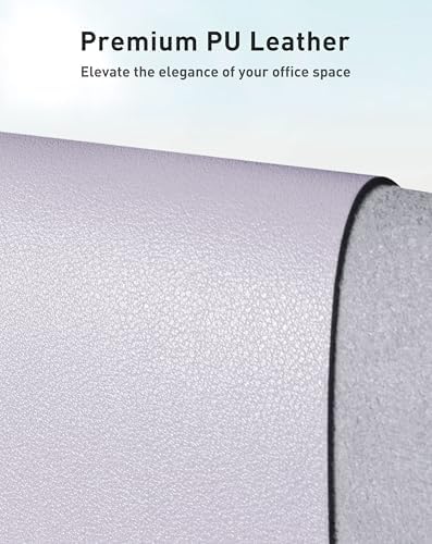 Aothia Faux Leather Desk Mat - Large Mouse Pad, Non-Slip PU Leather Blotter, Waterproof Writing Surface for Office and Home (Soft Lavender, 42" x 17") - Image 2