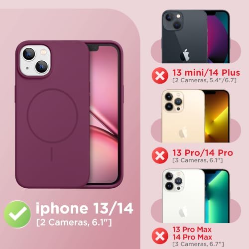 GolbinBox Magnetic for iPhone 13/14 Case, Silicone Cover, Deep Red - Image 2