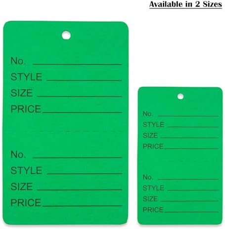 1000 Qty 1 3/4 x 2 7/8 (44x73mm) Assorted Unstrung Colored Price/Receipt Tags w/Easy-Tear Stub (Consignment/Merchandise/Clothing/Jewelry/Laundry/Sales) – Number/Style/Size/Price - Image 5