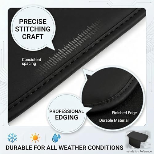 Car Center Console Cover, Leather Car Armrest Cover with 2 Side Storage Bags, Waterproof Anti-Scratch Console Protector, Universal Armrest Pad for Most SUVs, Sedans and Trucks (Black) - Image 6