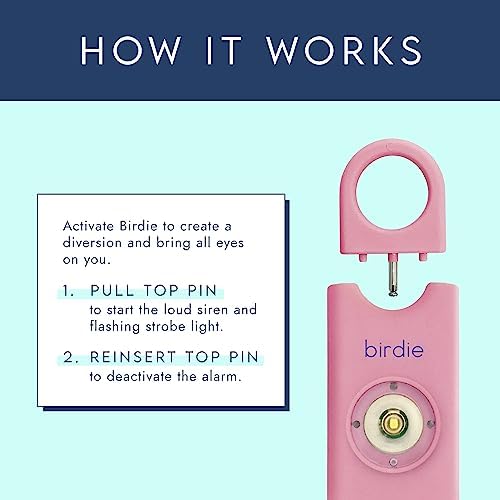 She’s Birdie–The Original Personal Safety Alarm for Women by Women–Loud Siren, Strobe Light and Key Chain in a Variety of Colors (Blossom) - Image 2